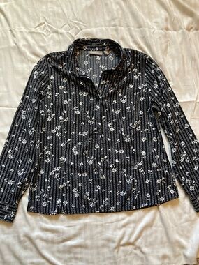 Croft and Barrow Floral Striped Button up